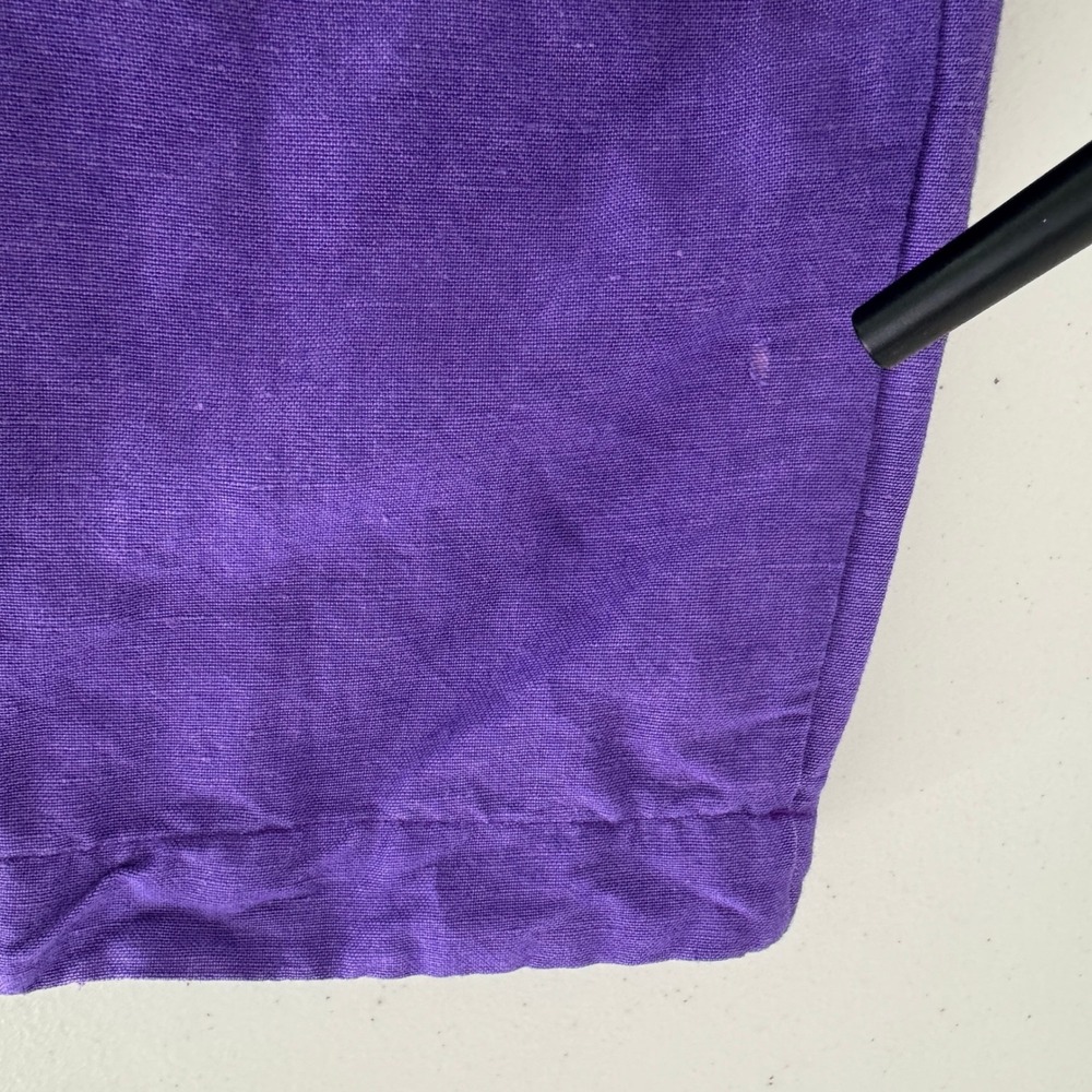 Vintage Ashley Brooke Linen Blend Mini Slip Dress 10 Purple 90s Minimalist Retro - Picture 11 of 12